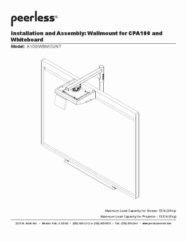 Peerless Industries Whiteboard Accessories A100IWBMOUNT-page_pdf